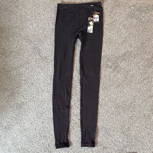 DEX Black Textured Leggings - Footless